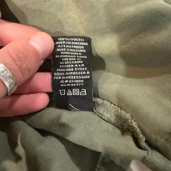 Sanctuary Olive Green Drawcord Waist Open Front Trench Jacket Womens Size Medium - Picture 6 of 10